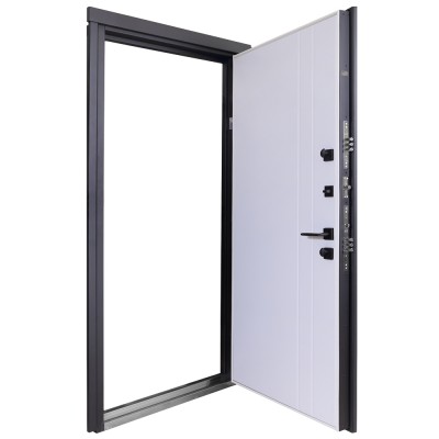 Входные двери БУЛАТ Котедж модель 710/265 Metalic anthracite/Белый атласный
