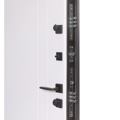 Входные двери БУЛАТ Котедж модель 710/265 Metalic anthracite/Белый атласный