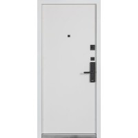 Двери входные БУЛАТ Термо Тандем Електро (квадро) Kale модель 590 Гладкая Срез камня/Белый матовий гладкий Безключевой доступ