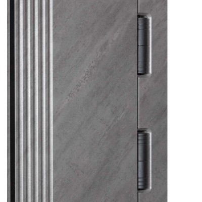 Вхідні двері БУЛАТ Термо Тандем Електро (квадро) Kale модель 590 Гладка зріз каменю/Білий матовий гладкий Безключовий доступ