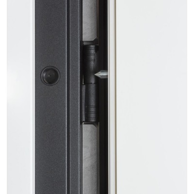 Вхідні двері БУЛАТ Термо Тандем Електро (квадро) Kale модель 590 Гладка зріз каменю/Білий матовий гладкий Безключовий доступ