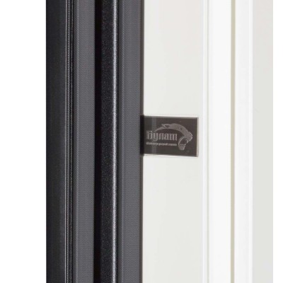 Вхідні двері БУЛАТ Булат Тандем (квадро) Kale модель 586 Гладка Оксид чорний весь декор/Білий матовий гладкий