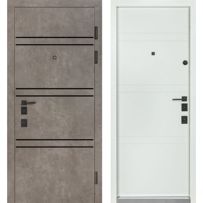 Входные двери БУЛАТ Термо Expert модель 550/253 Рокси антрацит серый/Белый матовий