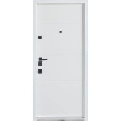 Входные двери БУЛАТ Термо Expert модель 550/253 Рокси антрацит серый/Белый матовий