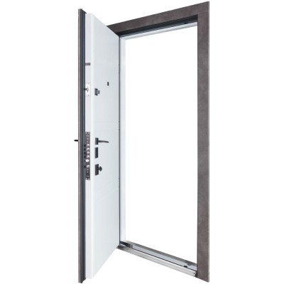 Входные двери БУЛАТ Термо Expert модель 550/253 Рокси антрацит серый/Белый матовий