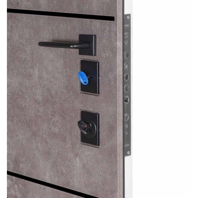 Входные двери БУЛАТ Термо Expert модель 550/253 Рокси антрацит серый/Белый матовий