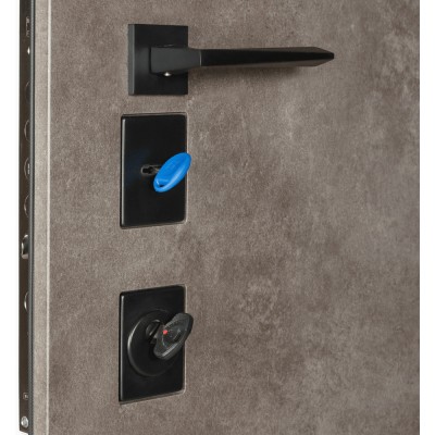 Входные двери БУЛАТ Термо Expert модель 550/253 Рокси антрацит серый/Белый матовий