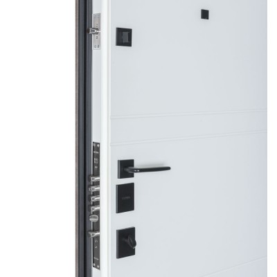 Входные двери БУЛАТ Термо Expert модель 550/253 Рокси антрацит серый/Белый матовий