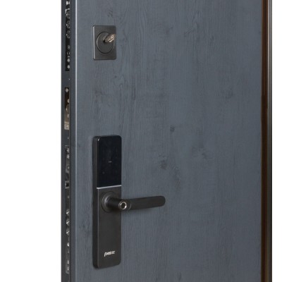 Вхідні двері БУЛАТ Термо Хаус Електро модель 705/431 Антрацит Темний/Білий атласний