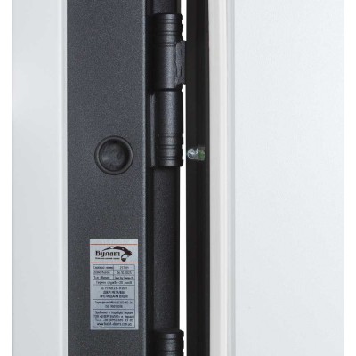 Вхідні двері БУЛАТ Термо Хаус Електро модель 705/431 Антрацит Темний/Білий атласний