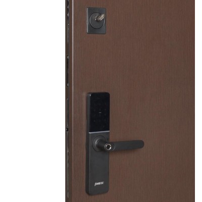 Входные двери БУЛАТ Термо Хаус Електро модель 705/431 Венге темный/Белый атласный