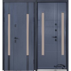 Двері вхідні БУЛАТ Термо Хаус модель 706/431 — 1200мм Темний антрацит/Антрацит сірий