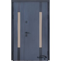 Двері вхідні БУЛАТ Термо Хаус модель 706/431 — 1200мм Темний антрацит/Антрацит сірий