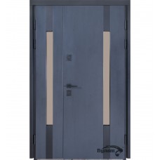 Двері вхідні БУЛАТ Термо Хаус модель 706/431 — 1200мм Темний антрацит/Антрацит сірий