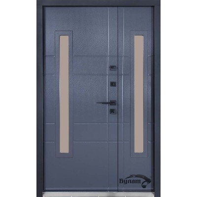 Вхідні двері БУЛАТ Термо Хаус модель 706/431 — 1200мм Темний антрацит/Антрацит сірий