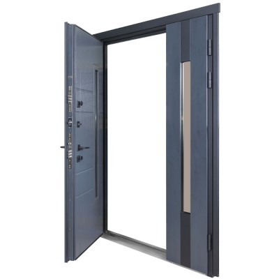 Вхідні двері БУЛАТ Термо Хаус модель 706/431 — 1200мм Темний антрацит/Антрацит сірий