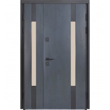 Двері вхідні БУЛАТ Термо Хаус модель 706/431 — 1200мм Темний антрацит/Білий атласний