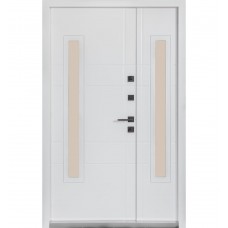 Двері вхідні БУЛАТ Термо Хаус модель 706/431 — 1200мм Темний антрацит/Білий атласний