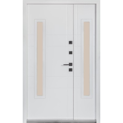 Вхідні двері БУЛАТ Термо Хаус модель 706/431 — 1200мм Темний антрацит/Білий атласний