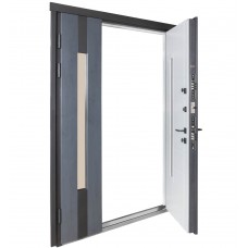 Двері вхідні БУЛАТ Термо Хаус модель 706/431 — 1200мм Темний антрацит/Білий атласний