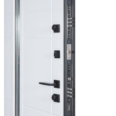 Вхідні двері БУЛАТ Термо Хаус модель 706/431 — 1200мм Темний антрацит/Білий атласний