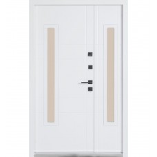 Двері вхідні БУЛАТ Термо Хаус модель 706/431 — 1200 мм Дуб бронза/Білий атласний