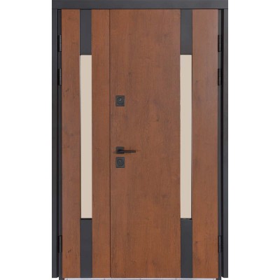 Входные двери БУЛАТ Термо Хаус модель 706/431 — 1200 мм Дуб бронза/Белый атласный