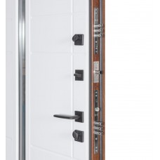 Двері вхідні БУЛАТ Термо Хаус модель 706/431 — 1200 мм Дуб бронза/Білий атласний