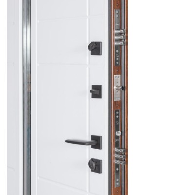 Входные двери БУЛАТ Термо Хаус модель 706/431 — 1200 мм Дуб бронза/Белый атласный