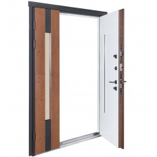 Двері вхідні БУЛАТ Термо Хаус модель 706/431 — 1200 мм Дуб бронза/Білий атласний