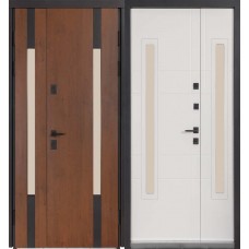 Двері вхідні БУЛАТ Термо Хаус модель 706/431 — 1200мм Дуб бронза/Молочний