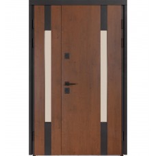 Двері вхідні БУЛАТ Термо Хаус модель 706/431 — 1200мм Дуб бронза/Молочний