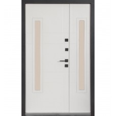 Двері вхідні БУЛАТ Термо Хаус модель 706/431 — 1200мм Дуб бронза/Молочний