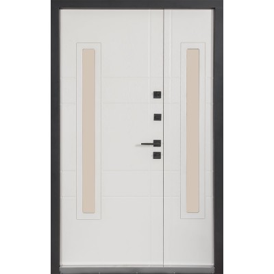 Входные двери БУЛАТ Термо Хаус модель 706/431 — 1200мм Дуб бронза/Молочный