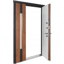 Двері вхідні БУЛАТ Термо Хаус модель 706/431 — 1200мм Дуб бронза/Молочний