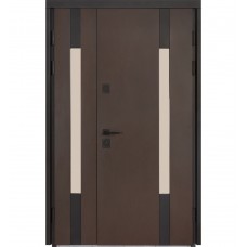 Двері вхідні БУЛАТ Термо Хаус модель 706/431 — 1200 мм Венге темний/Білий атласний