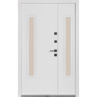 Вхідні двері БУЛАТ Термо Хаус модель 706/431 — 1200 мм Венге темний/Білий атласний