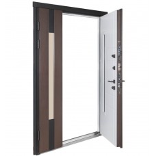 Двері вхідні БУЛАТ Термо Хаус модель 706/431 — 1200 мм Венге темний/Білий атласний