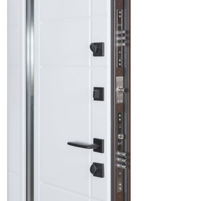 Вхідні двері БУЛАТ Термо Хаус модель 706/431 — 1200 мм Венге темний/Білий атласний