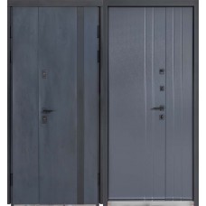 Двері вхідні БУЛАТ Термо Хаус модель 710/265 — 1200мм Темний антрацит/Антрацит сірий