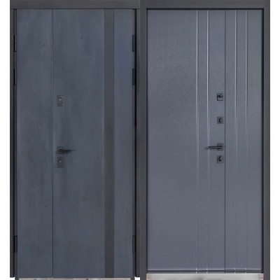 Вхідні двері БУЛАТ Термо Хаус модель 710/265 — 1200мм Темний антрацит/Антрацит сірий