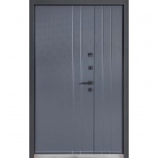 Двері вхідні БУЛАТ Термо Хаус модель 710/265 — 1200мм Темний антрацит/Антрацит сірий