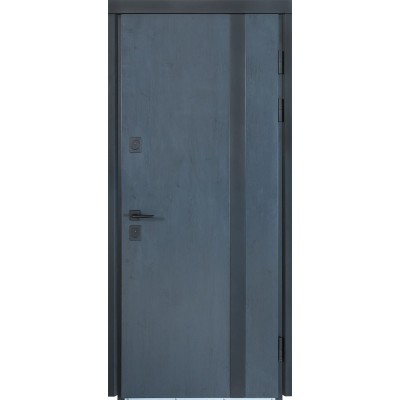 Входные двери БУЛАТ Термо Хаус модель 710/265 Темный антрацит/Антрацит серый