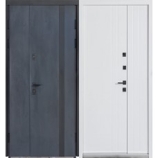 Двері вхідні БУЛАТ Термо Хаус модель 710/265 — 1200мм Темний антрацит/Білий атласний