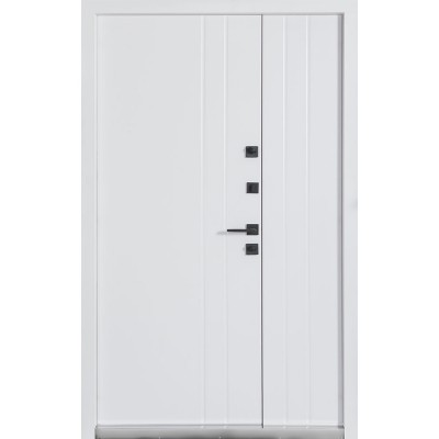 Вхідні двері БУЛАТ Термо Хаус модель 710/265 — 1200мм Темний антрацит/Білий атласний