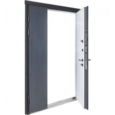 Двері вхідні БУЛАТ Термо Хаус модель 710/265 — 1200мм Темний антрацит/Білий атласний