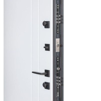 Вхідні двері БУЛАТ Термо Хаус модель 710/265 — 1200мм Темний антрацит/Білий атласний