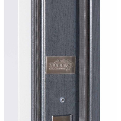 Вхідні двері БУЛАТ Термо Хаус модель 710/265 — 1200мм Темний антрацит/Білий атласний