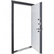 Двері вхідні БУЛАТ Термо Хаус модель 710/265 Темний антрацит/Білий атласний