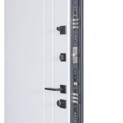 Входные двери БУЛАТ Термо Хаус модель 710/265 Темный антрацит/Белый атласный